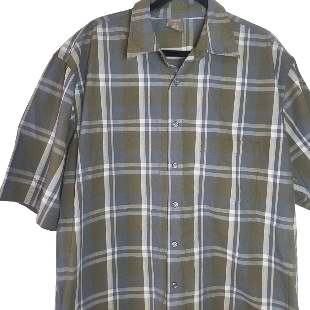 Great Northwest‎ Plaid Button Up Shirt Mens XLT Tall Short Sleeve Casual
